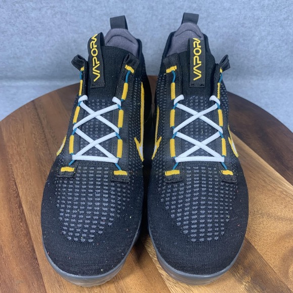 Nike Air VaporMax 2021 Black University Gold 'Batman' DH4086-001 Flyknit Sneaker - Picture 8 of 13